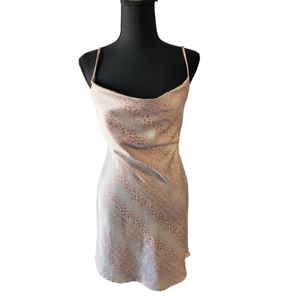 Audrey 3+1 Pink Patterned Adjustable Slip Dress Size S Y2k 90's Party Clubwear - Picture 1 of 10